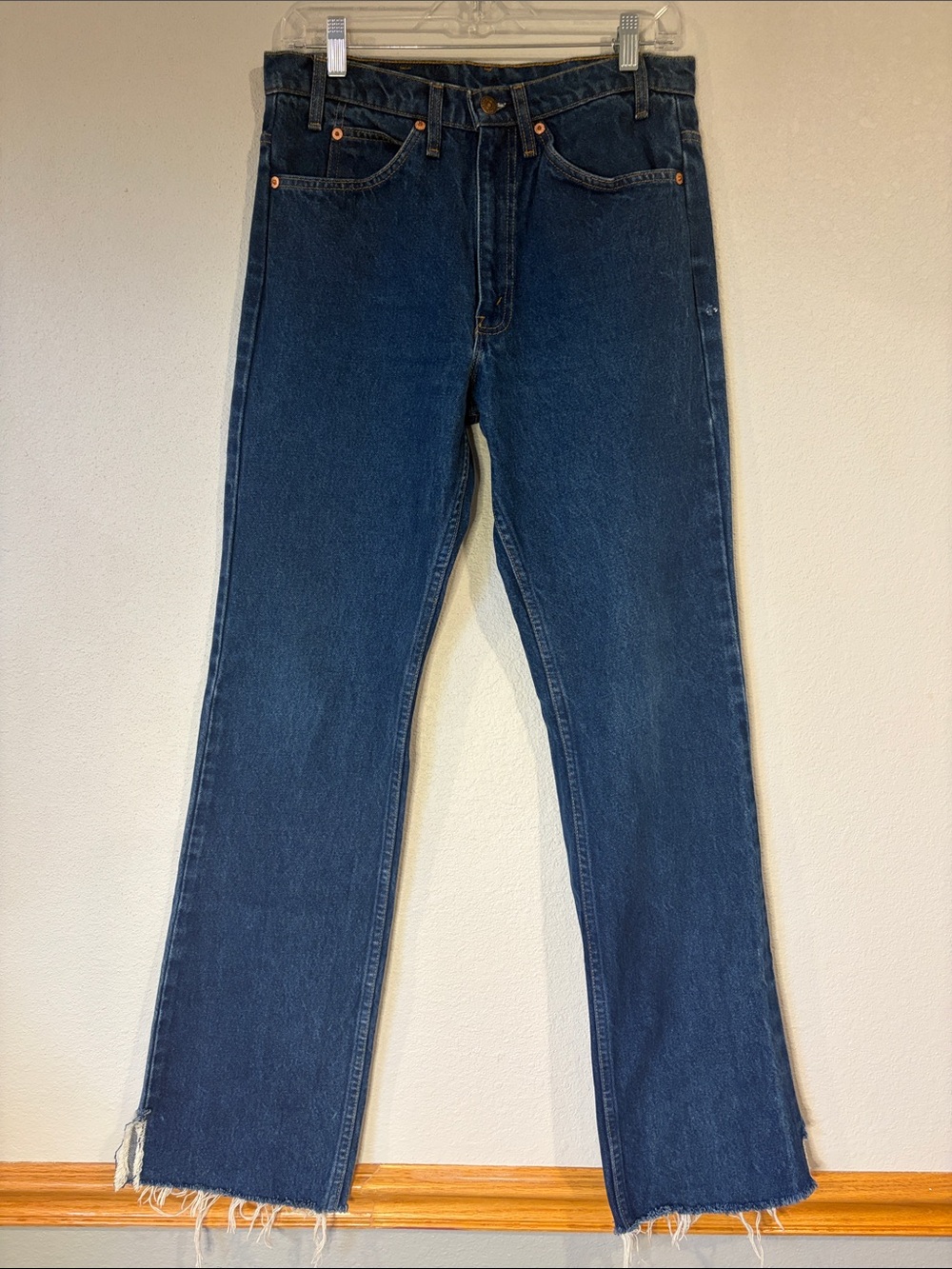 Levi’s 517 vintage 1989 orange tab 100% cotton denim jeans DIY frayed hem 32